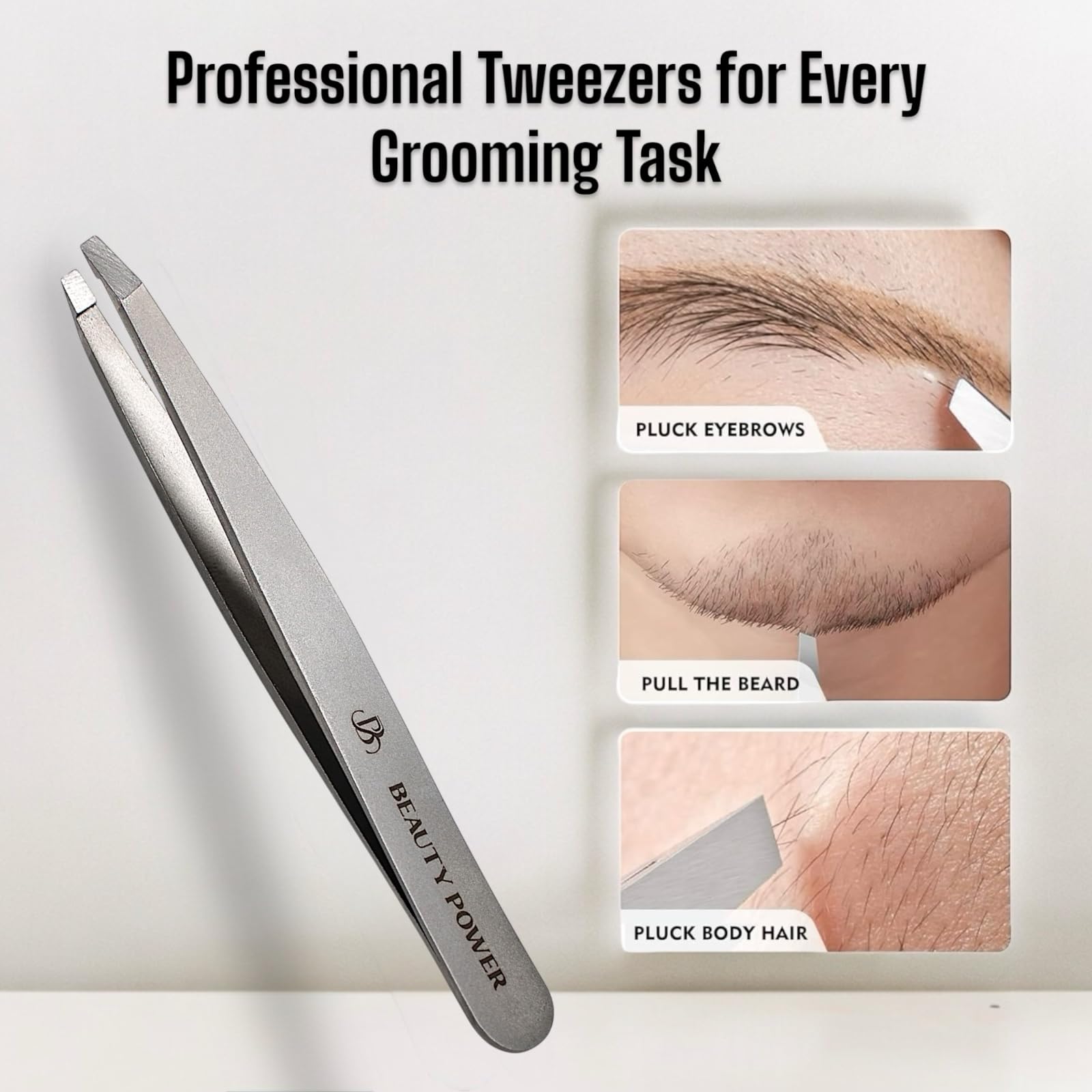 Beauty Power eyebrow-tweezers for accurate brow shaping and tidy results.