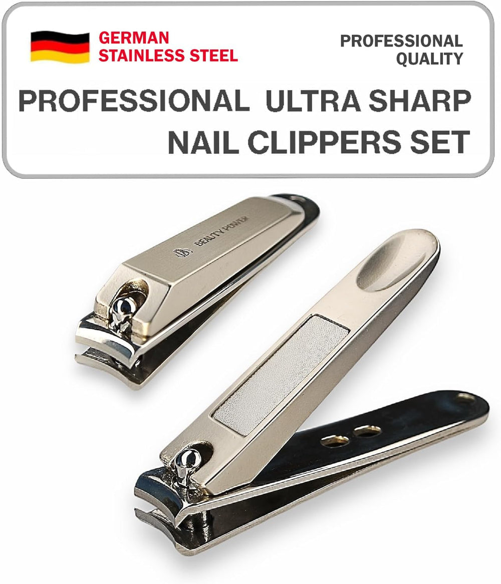 Beauty Power Nail Clippers Set travel-friendly compact design fits in bags.