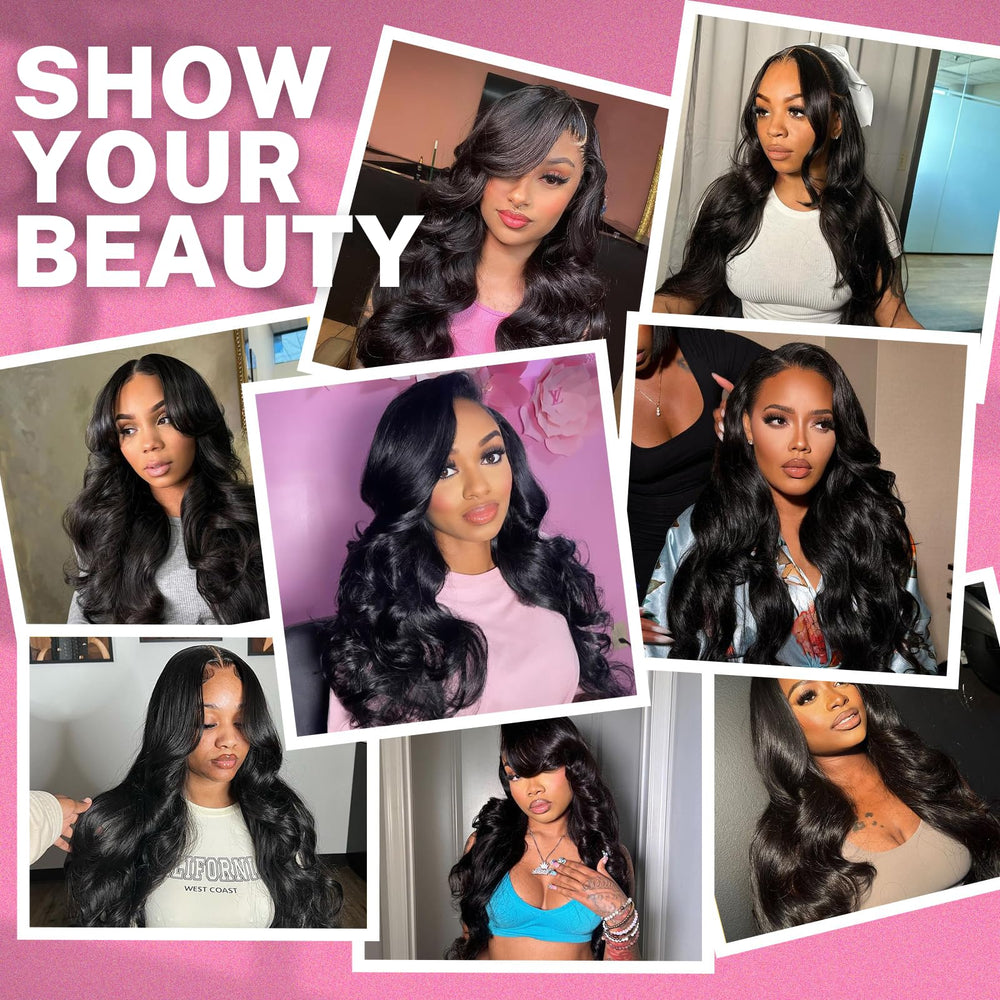 Beauty Queen 16A body wave bundles natural black color closeup reveals authentic shade for seamless blending.