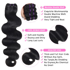 Beauty Queen 16A body wave bundles thickness display hints at fuller, natural volume for daily wear.