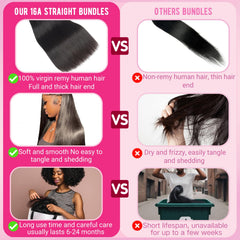 Beauty Queen Brazilian straight virgin hair closeup reveals silky texture and natural color
