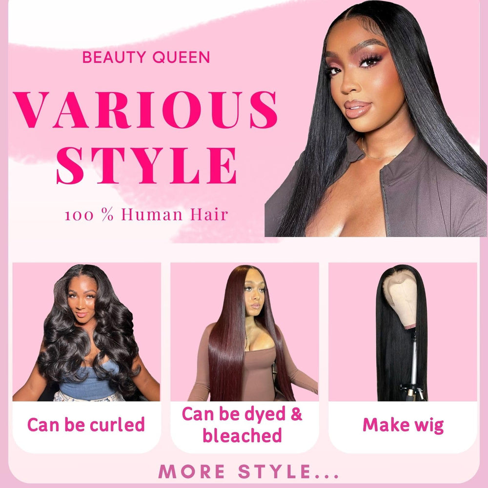 Beauty Queen true length 14-28 inches bundles demonstrate accurate length and density