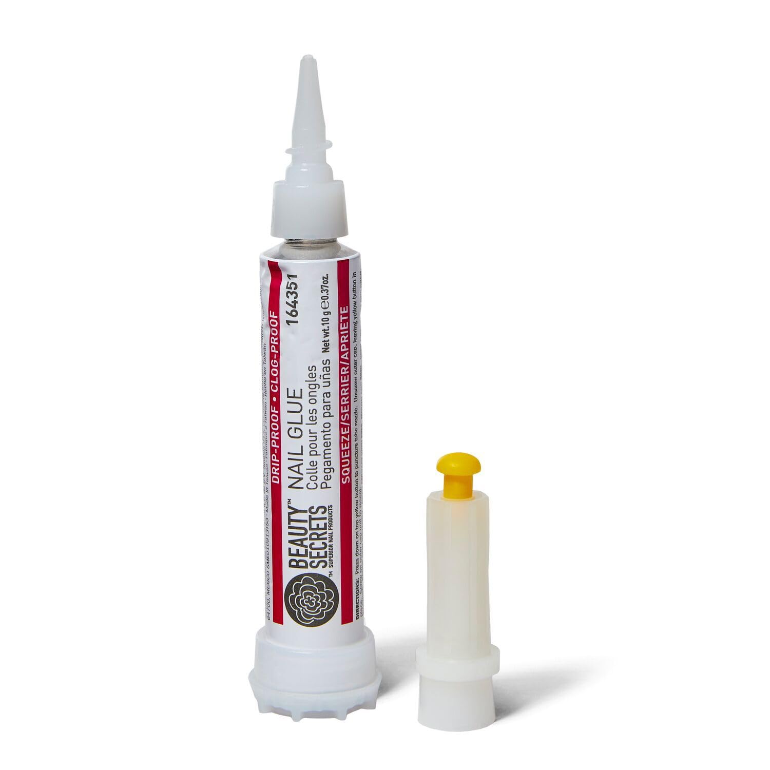 Beauty Secrets nail glue precision tip enabling clean, controlled adhesion.