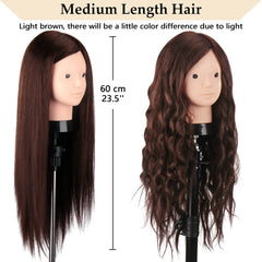 Beauty Star doll-head clamp-stand demonstrates stable setup for hands-free styling.