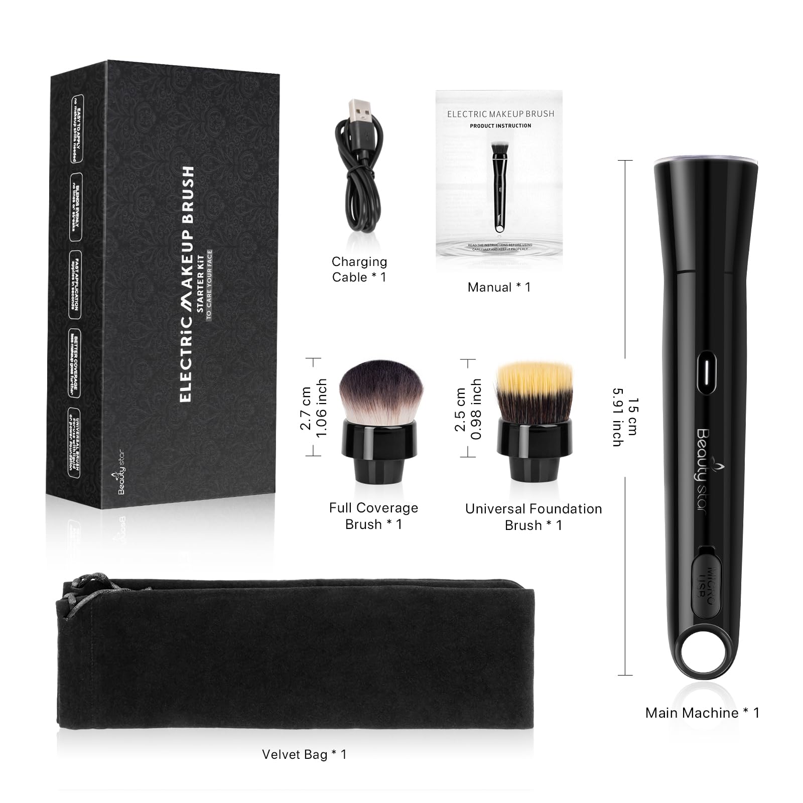 Beauty Star hanging design enables easy cleaning and fast drying.