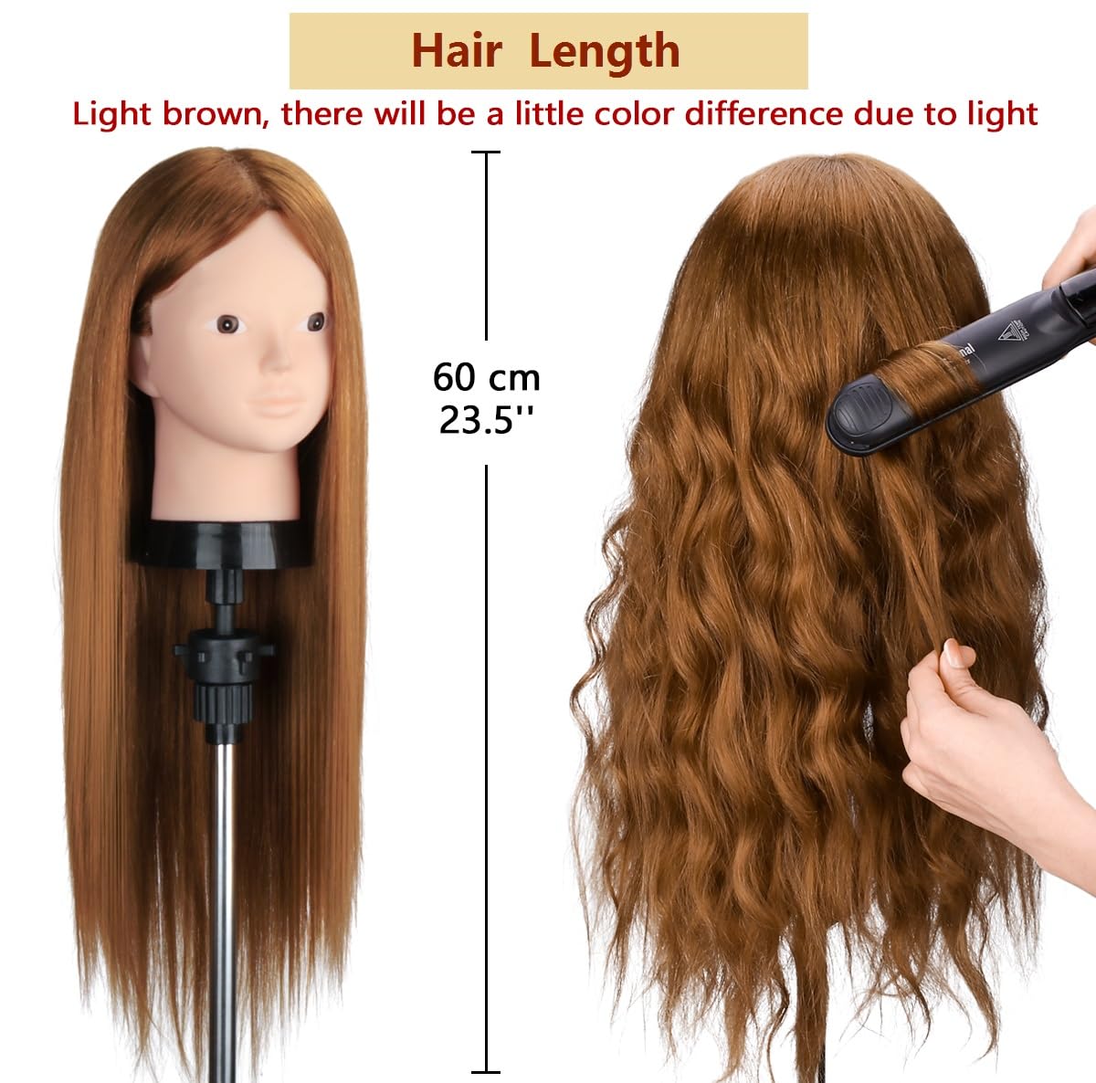 Beauty Star mannequin head DIY braid set enables creative braiding exercises.