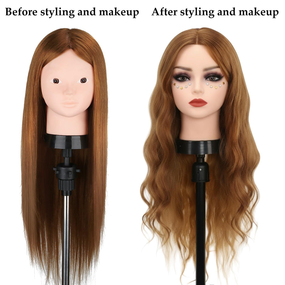 Beauty Star mannequin head used for parent-child braiding activities.