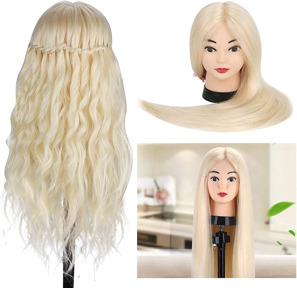 Beauty Star head close-up shows smooth hair for knot-free combing practice
