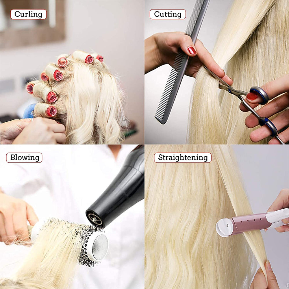 Beauty Star mannequin head demonstrates straightening and curling with natural hair