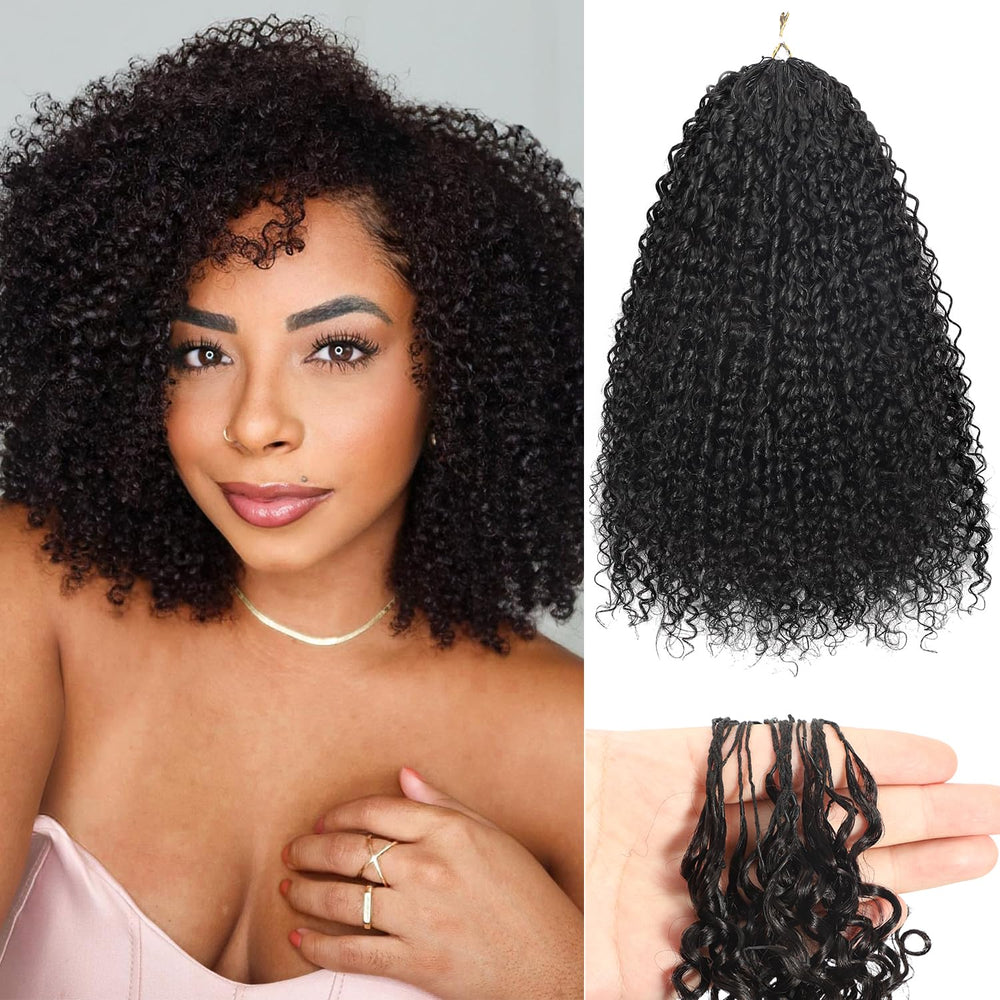 Beauty Youth Afro Kinky Curly crochet hair pack open shows natural texture for seamless crochet braids.