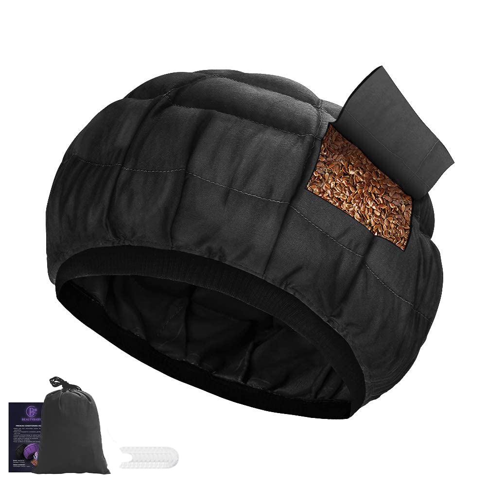 B BEAUTYBABY Deep Conditioning Heat Cap, black exterior, cordless at-home conditioning.