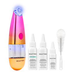 BeautyBio GLOfacial in golden glow finish for luxe home spa look and hydration benefits.