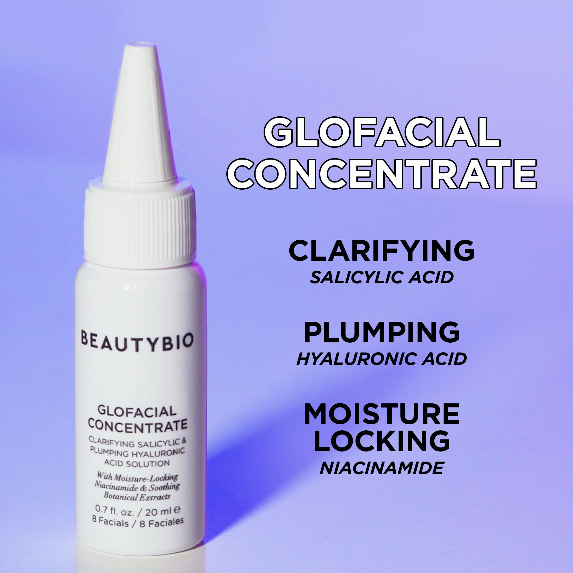 BeautyBio GLOfacial tool in use during an at home facial