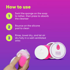 Beautyblender Blendercleanser Solid Lavender Bar uses vegan formula for gentle tool cleansing.