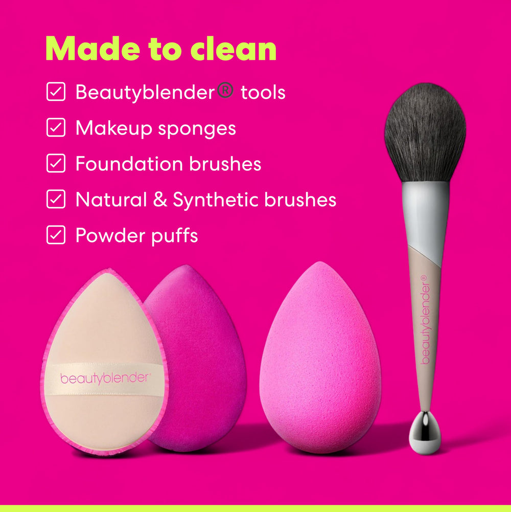 Beautyblender brush cleanser use offers quick brush refresh between applications.