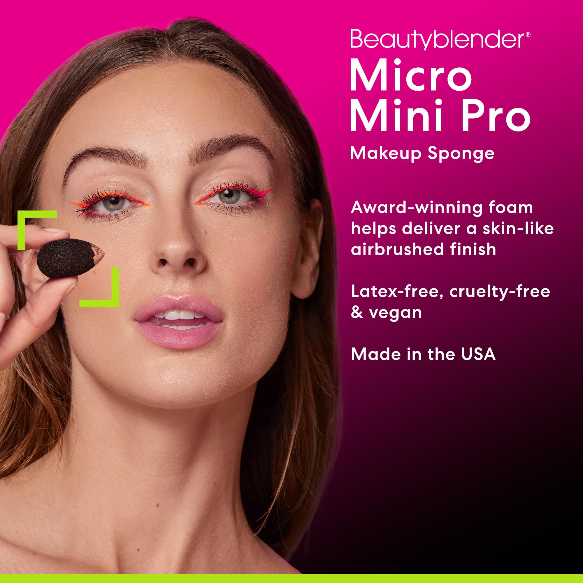 Beautyblender Micro Mini Pro Black applying concealer around inner eye corners