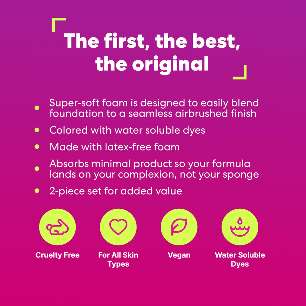 Beautyblender Original Pink sponge, washable and reusable for long-lasting performance.