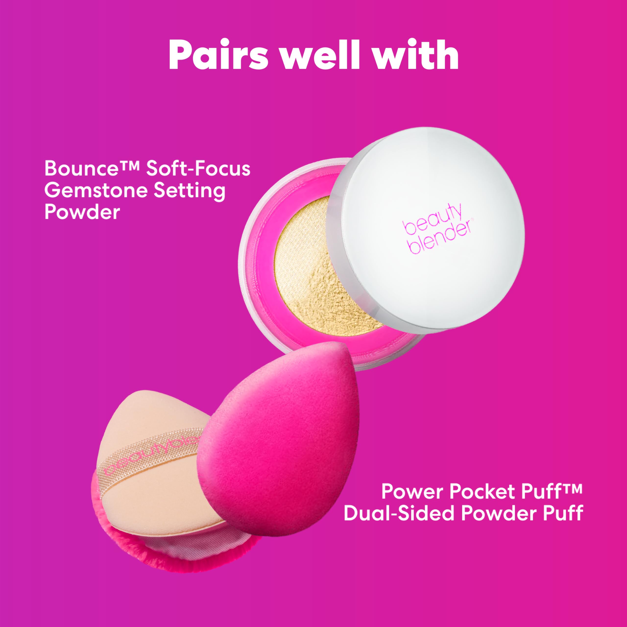 Beautyblender Pocket Puff, depósito de polvo para fijar y retocar rápido.