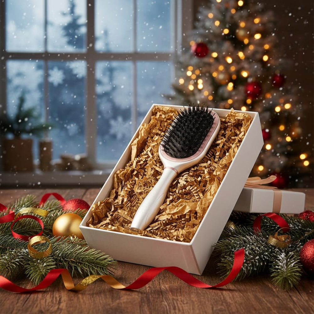 Beauty HAK PAK Travel Brush anti-static paddle reduces static during brushing.