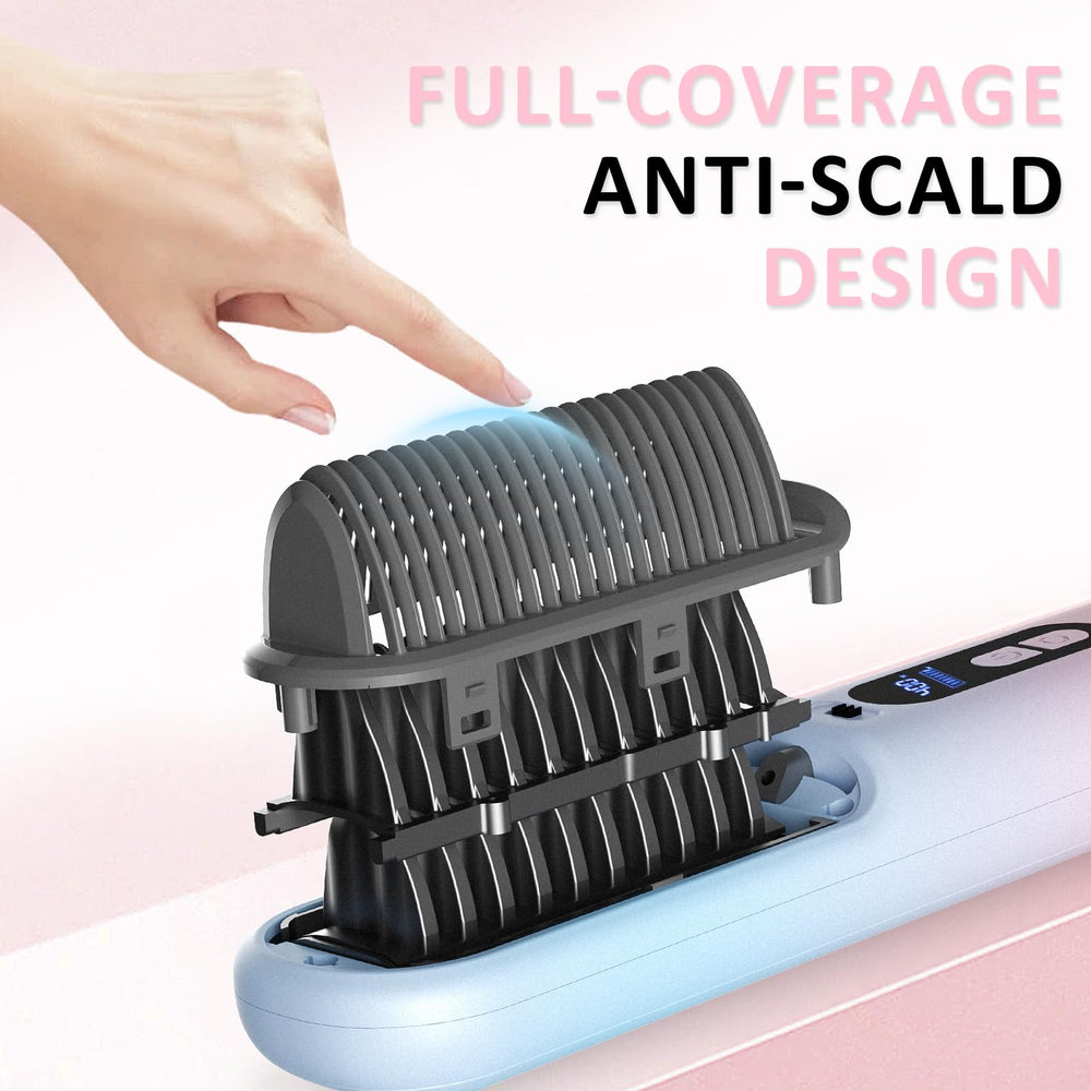 BEAUTYOVO 21-teeth straightener image emphasizes smooth glide and even heat.