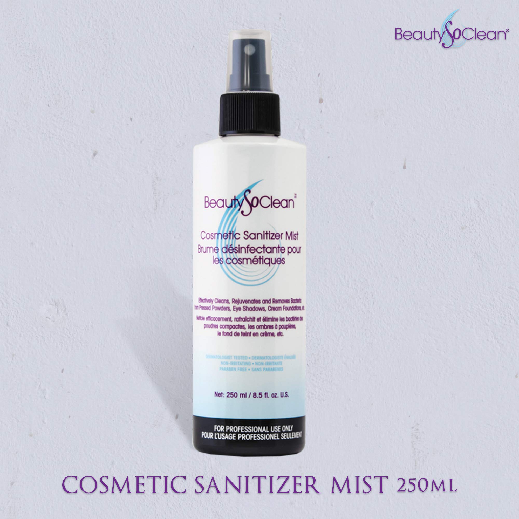 Beautysoclean bronzer makeup sanitizer spray keeps textures clean between uses.