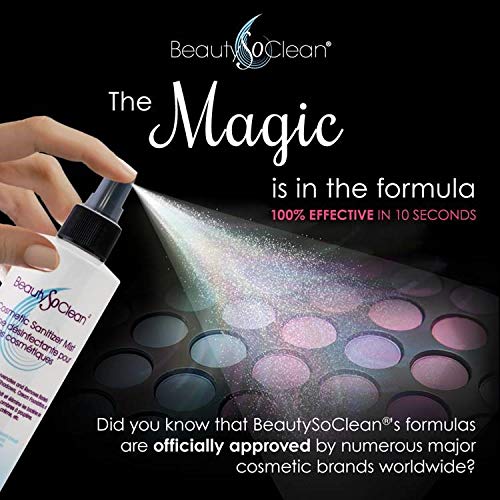 Beautysoclean compact foundation surface sanitize demonstrates a clean, ready-to-use makeup surface.