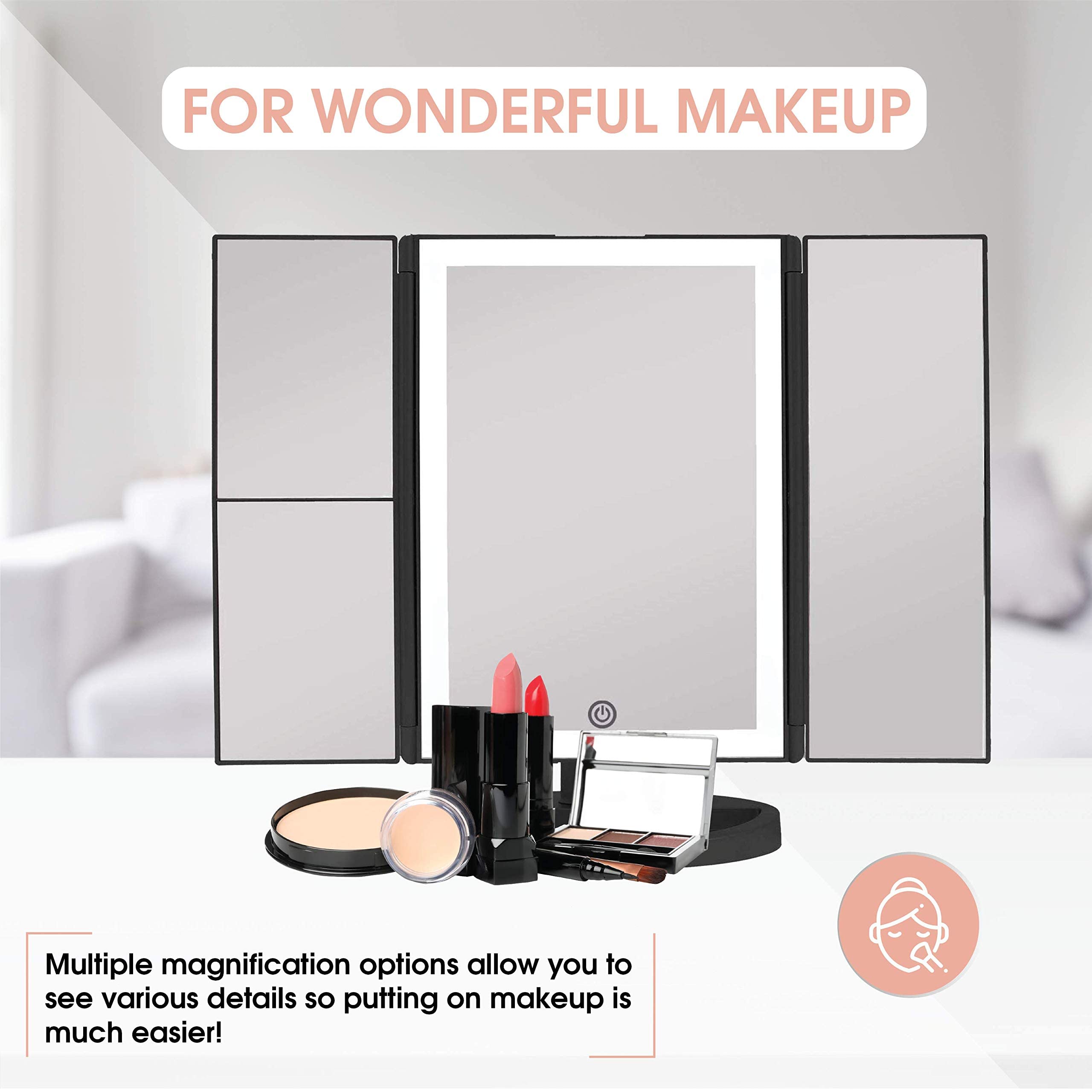 Beautyworks midnight-black finish adds elegant styling to any vanity