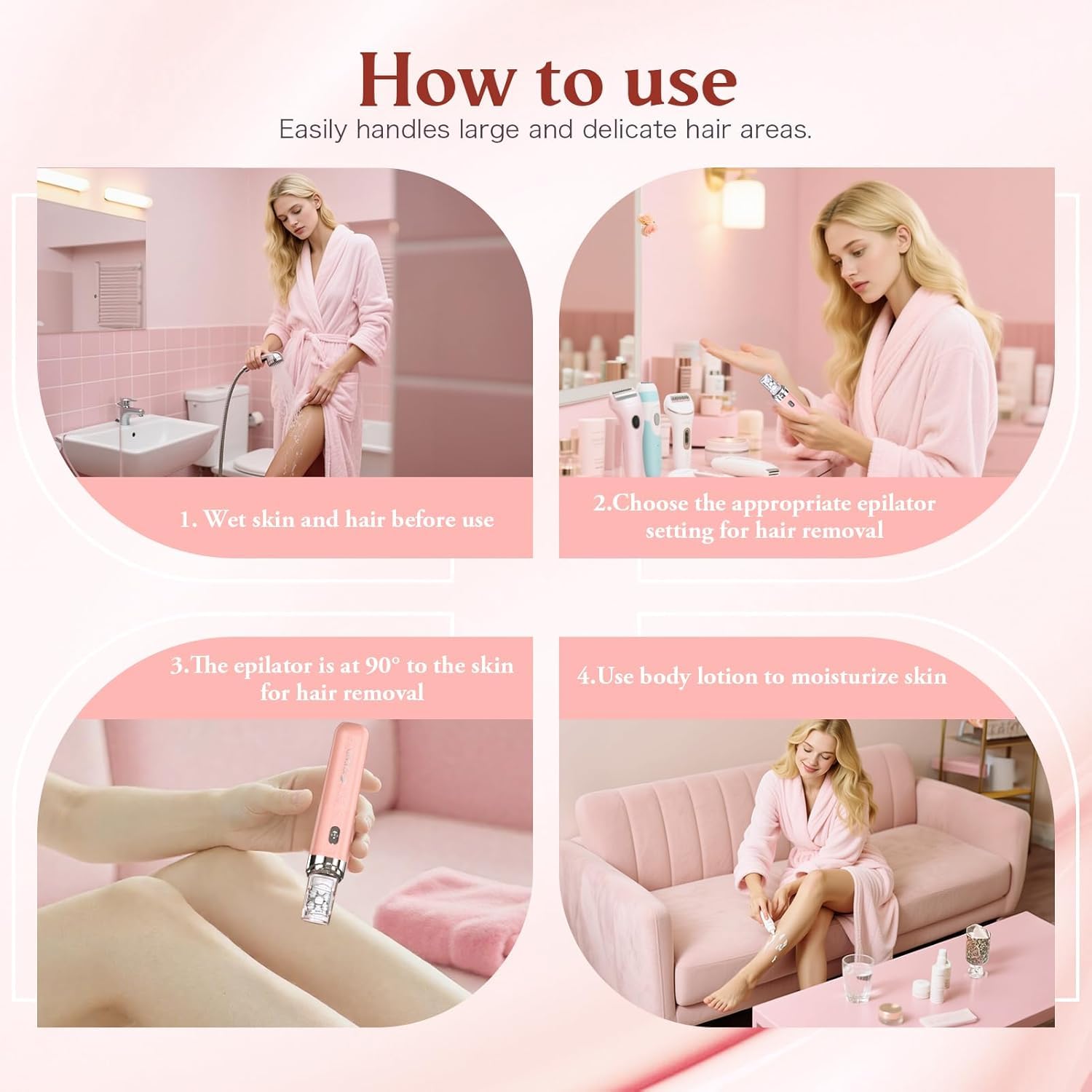 BEAUZMO epilator ideal for legs, arms, and underarms for everyday grooming