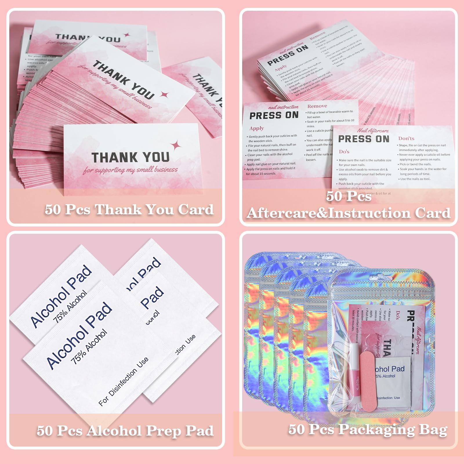 Bebbtiy instruction card guides beginners through nail application
