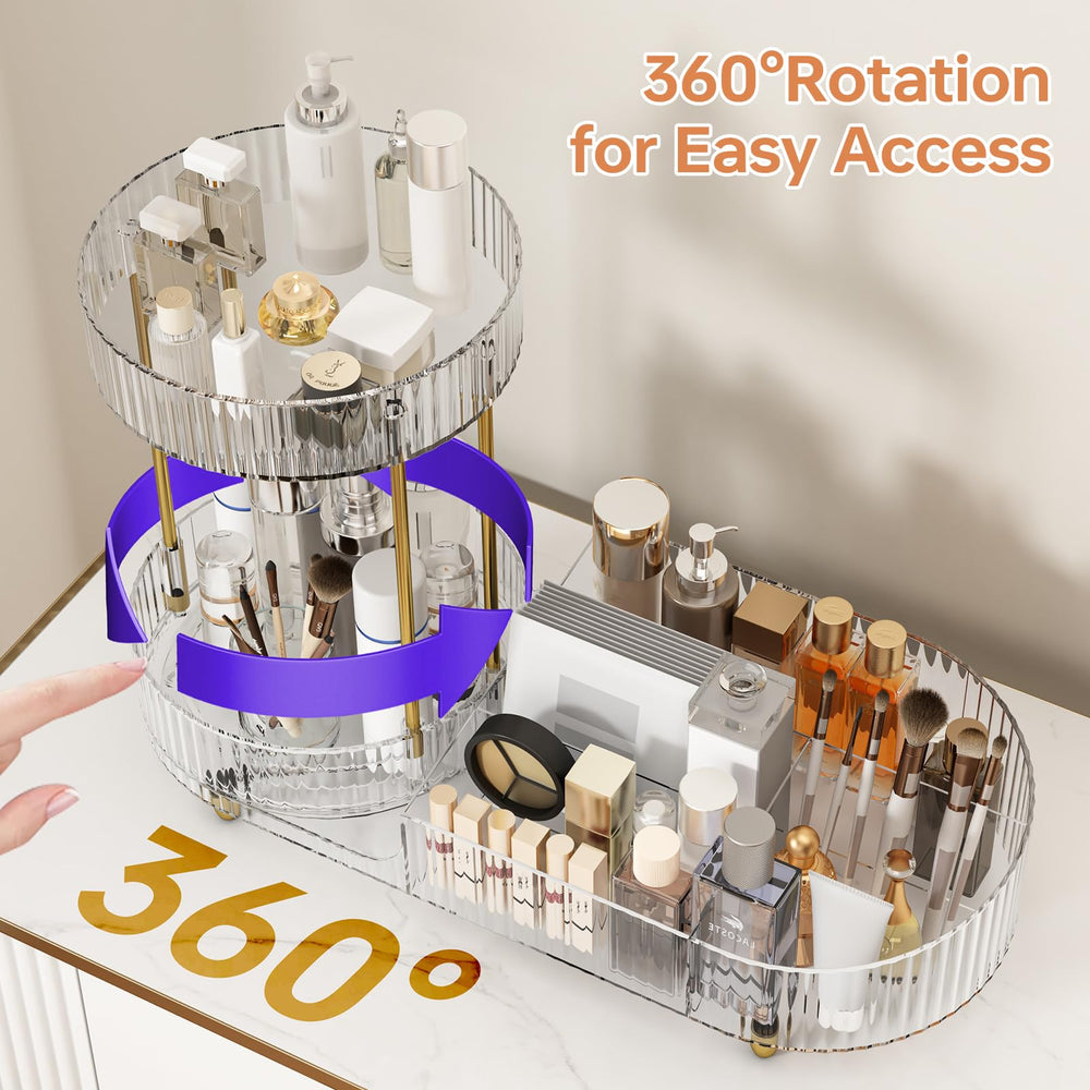 Organizador Beborxue para perfumes y skincare con bandejas dobles.