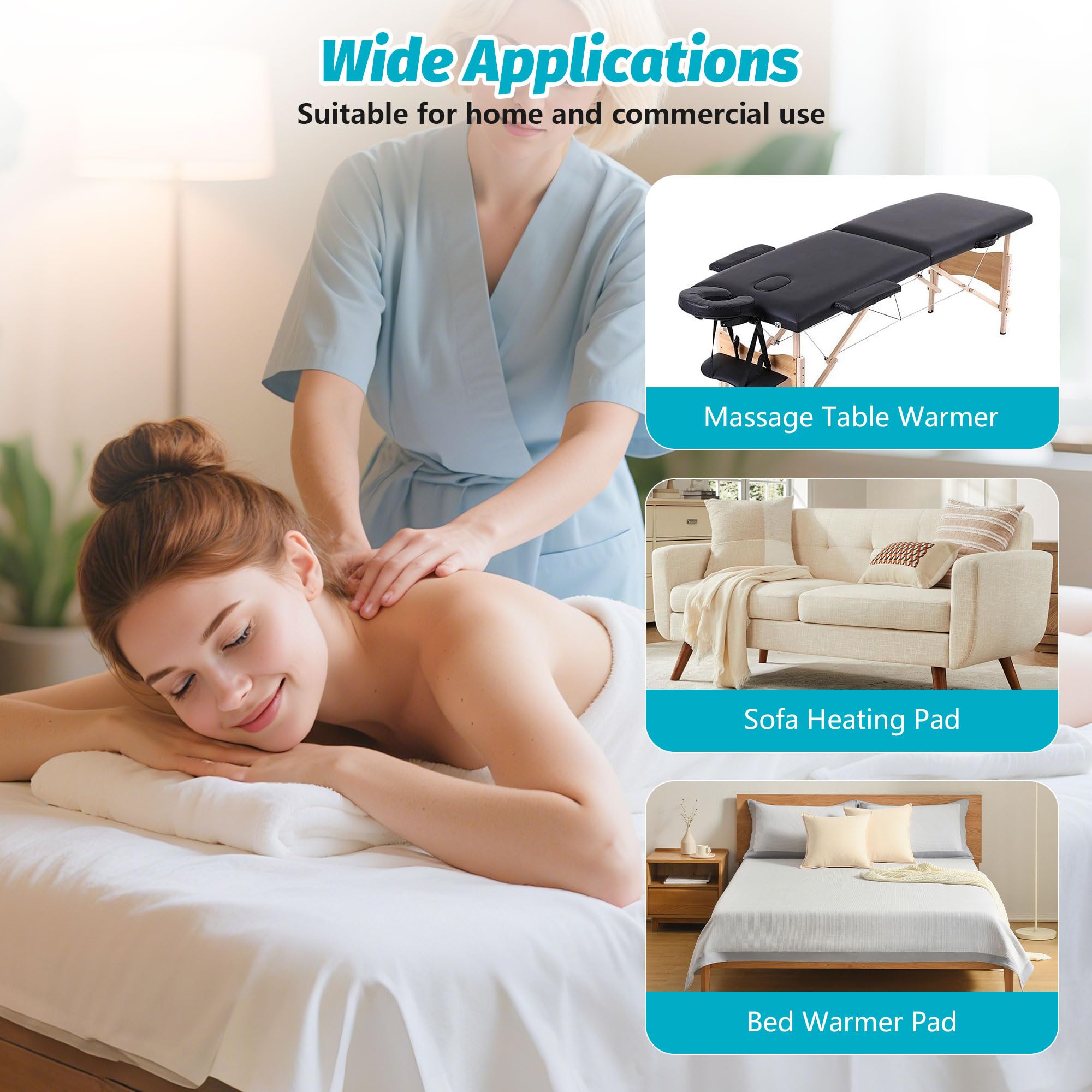 BECALIN 30x71 inch size fits standard massage tables for broad coverage