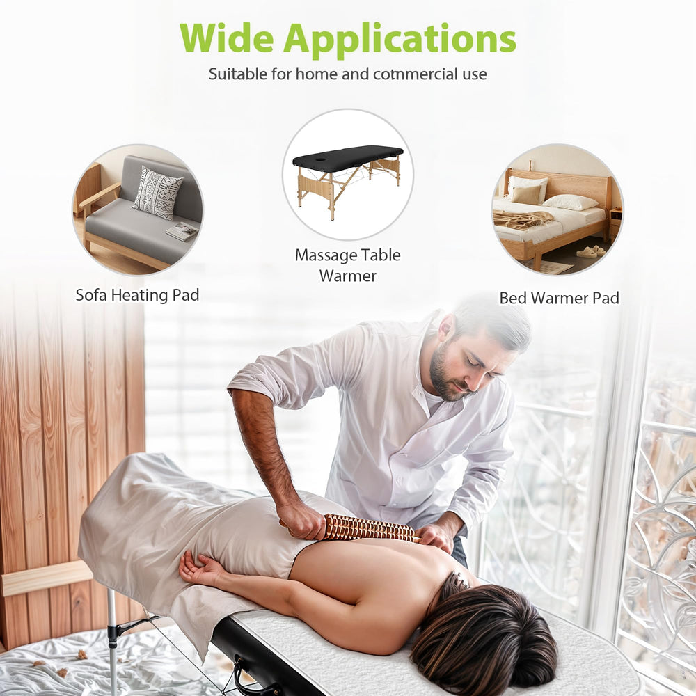 BECALIN Massage Table Warmer corner straps keep the pad stable.