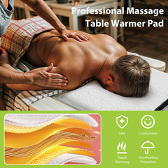 BECALIN Massage Table Warmer heat settings show customized comfort options for clients.