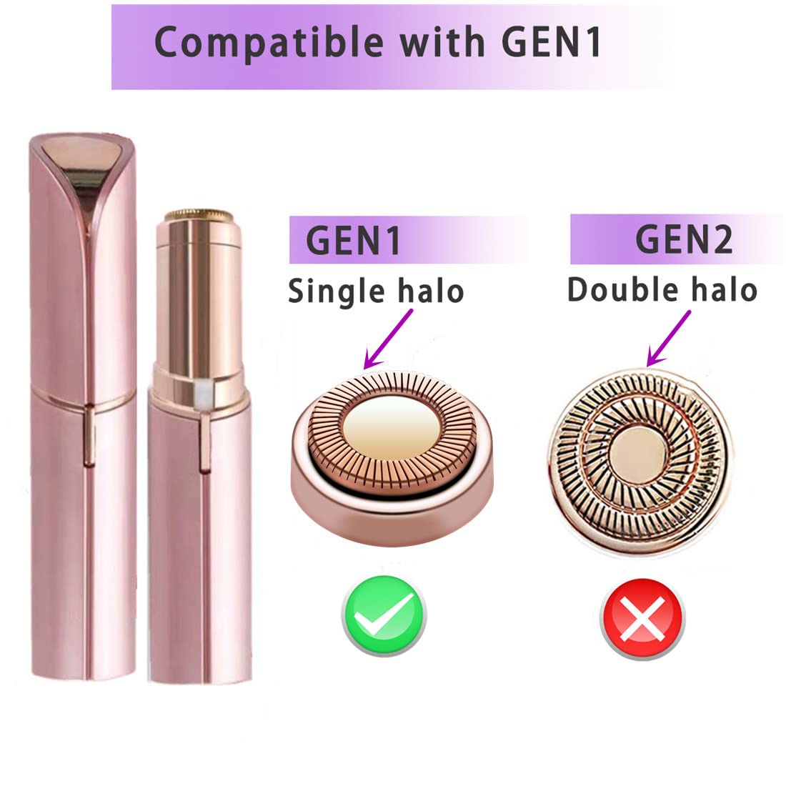 BECHY 18k gold-plated replacement head closeup highlights skin-friendly design.