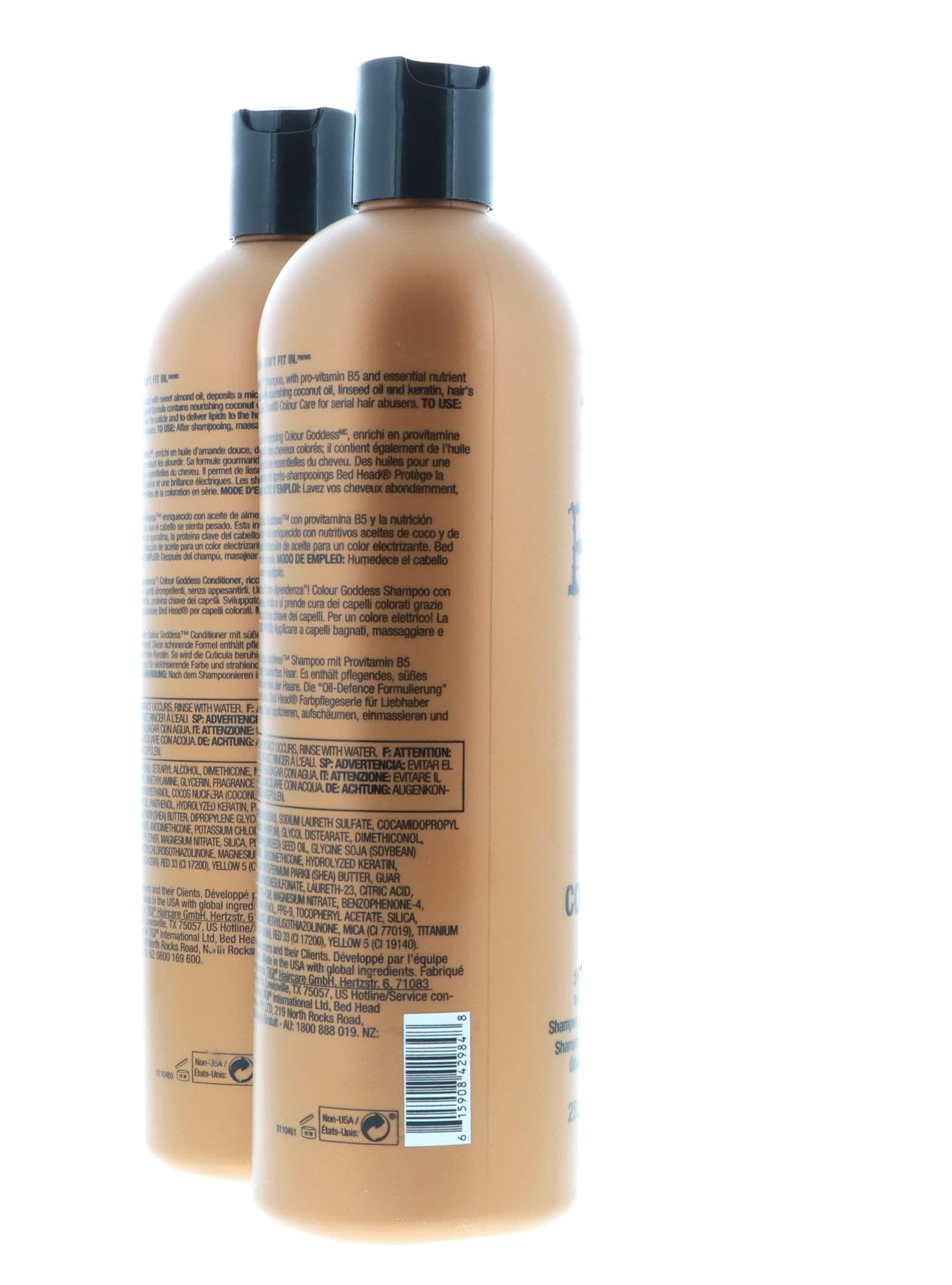 Bed Head Color Goddess color vibrancy boost close-up highlights lasting gloss.