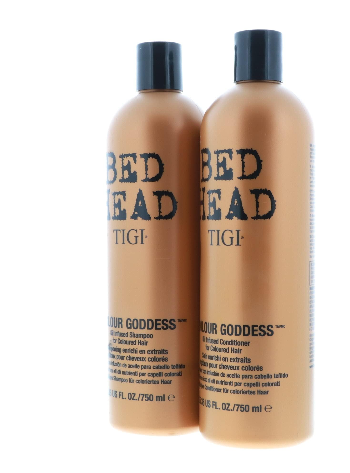 Bed Head Color Goddess conditioner bottle nourishes with keratin for smoother brushing.