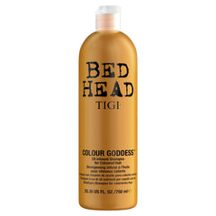 Bed Head Color Goddess Shampoo bottle highlights color protection for vibrant, lasting color