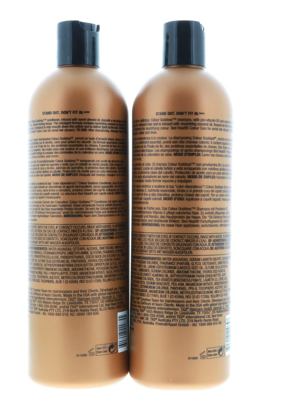 Bed Head Color Goddess vitamin E and pro-vitamin B5 support color care.