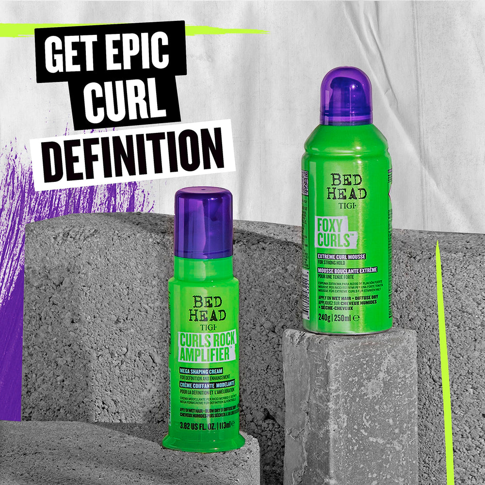 Bed Head Curls Rock Amplifier diffuser-dried curls with defined shape.