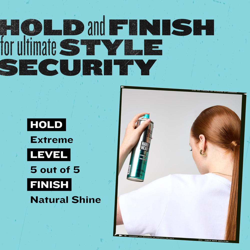 Bed Head hairspray maintains long-lasting hold from morning to night.