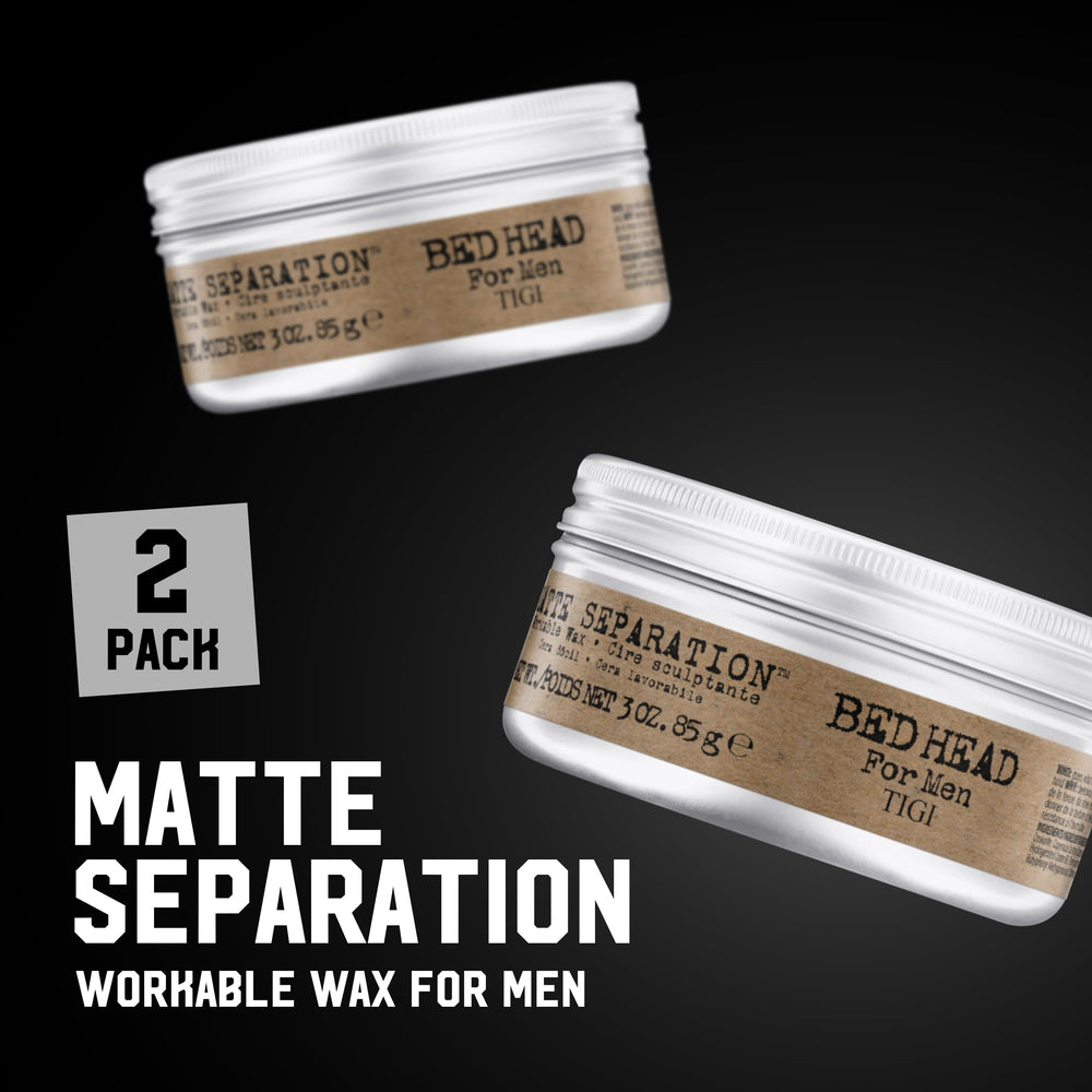 Bed Head Matte Separation Wax hands-application demonstrates easy styling on damp or dry hair.