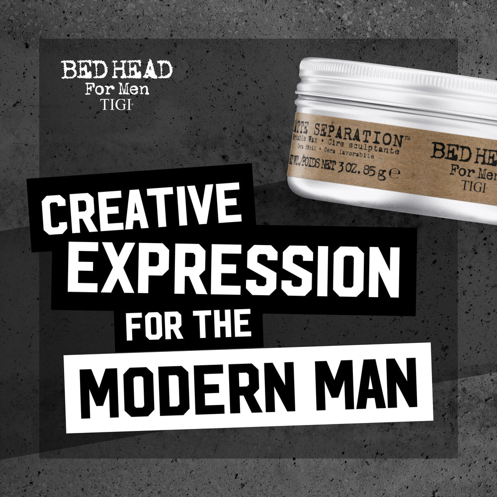 Bed Head Matte Separation Wax two-pack packaging offers value for ongoing styling.