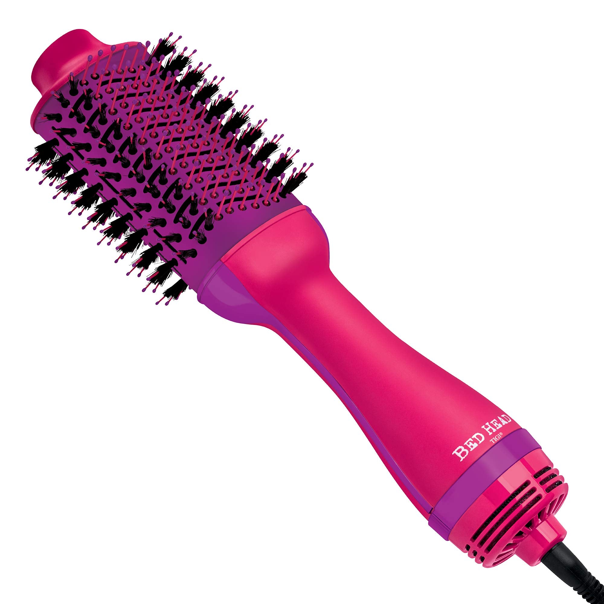 Bed Head One Step Volume Dryer pink front view showcases fast dry with added shine.