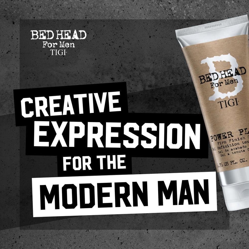 Bed Head Power Play gel with Fresh Green Aromatic scent in use