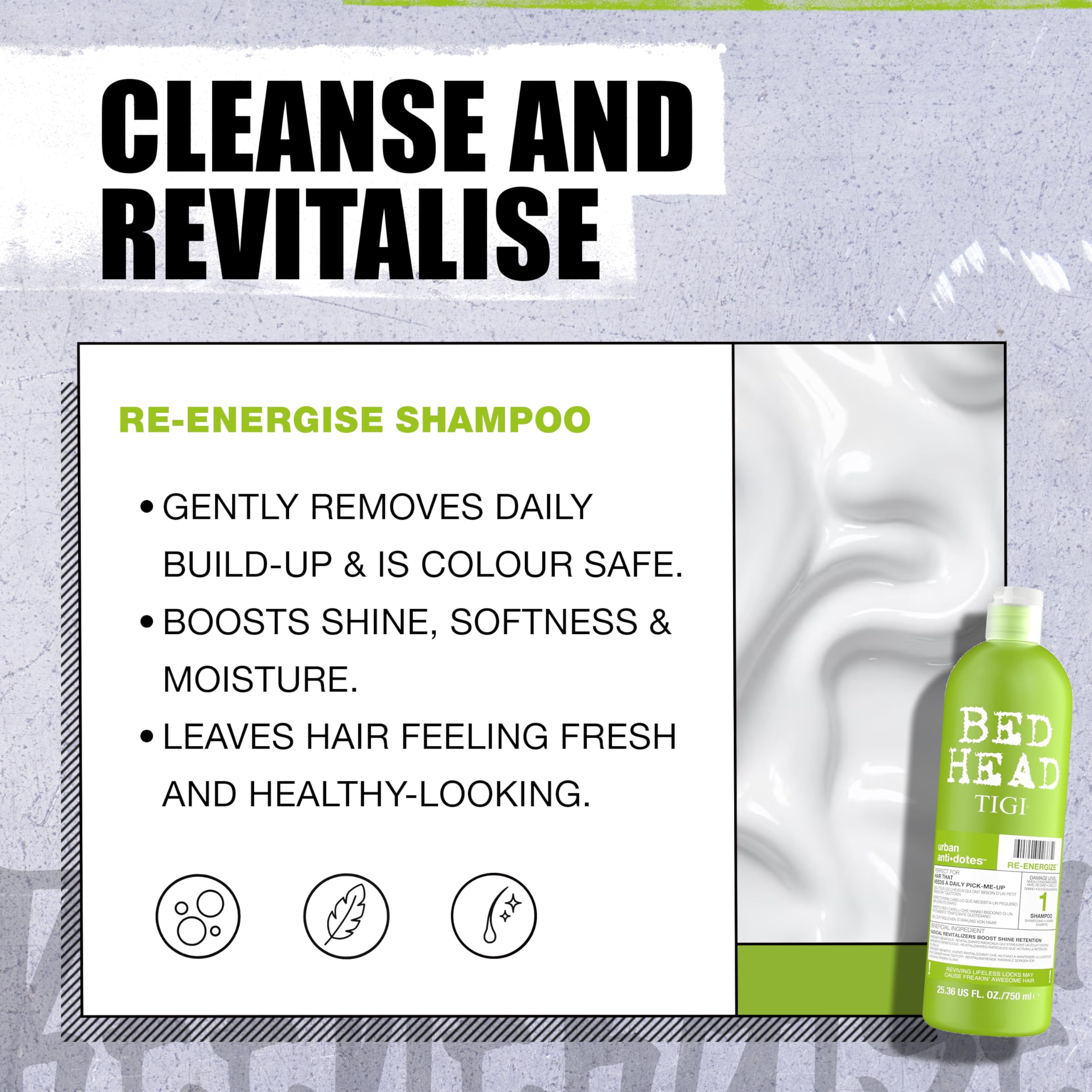 Bed Head Urban Antidotes daily-use packaging for convenient routine
