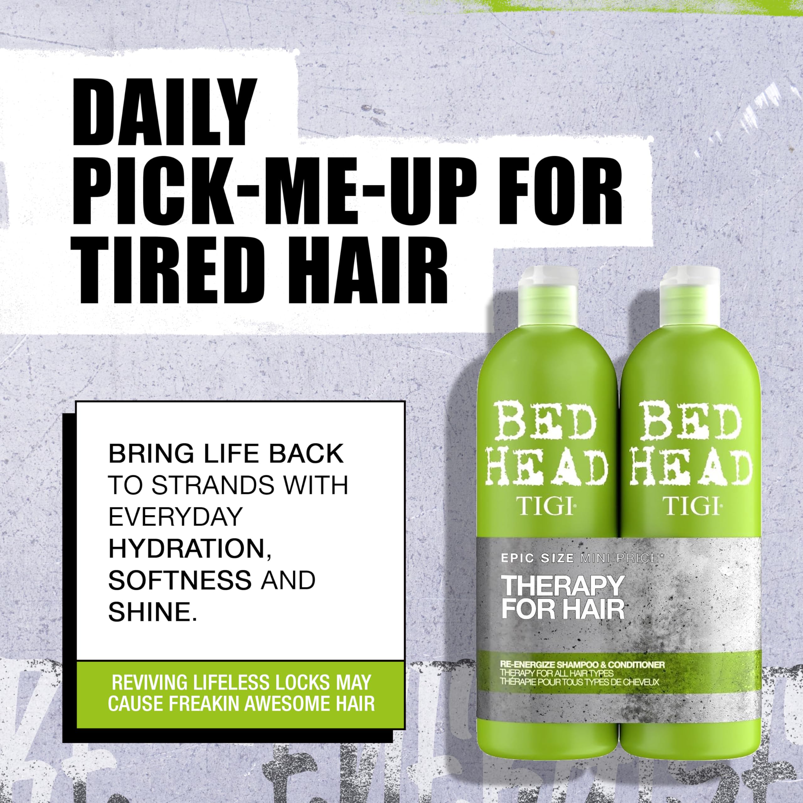 Bed Head Re-Energize shampoo lather in hand shows cleansing action