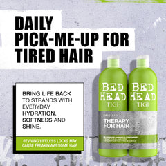 Bed Head Re-Energize shampoo lather in hand shows cleansing action
