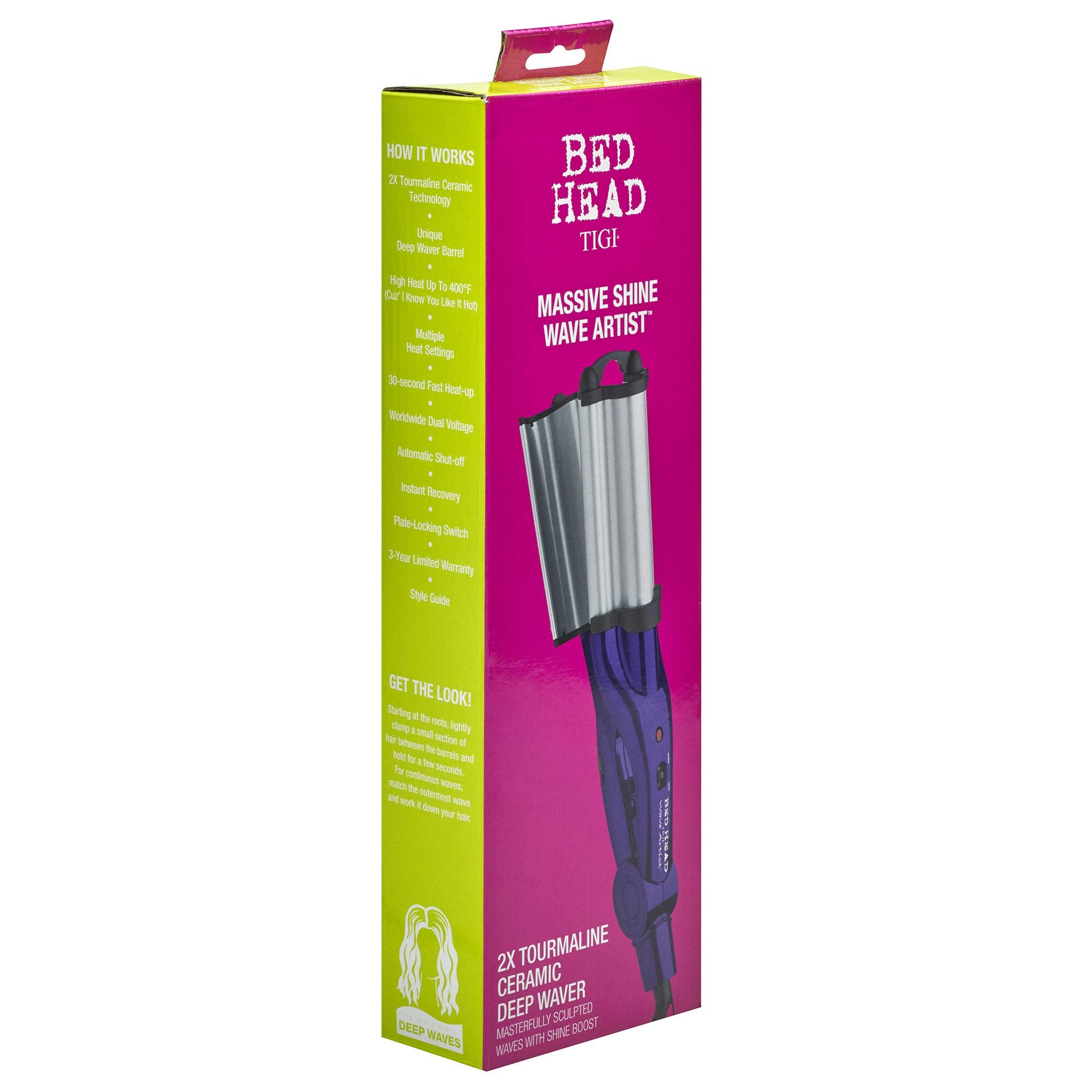 Bed Head Wave Artist Deep Waver 400°F heat for customizable waves across hair types