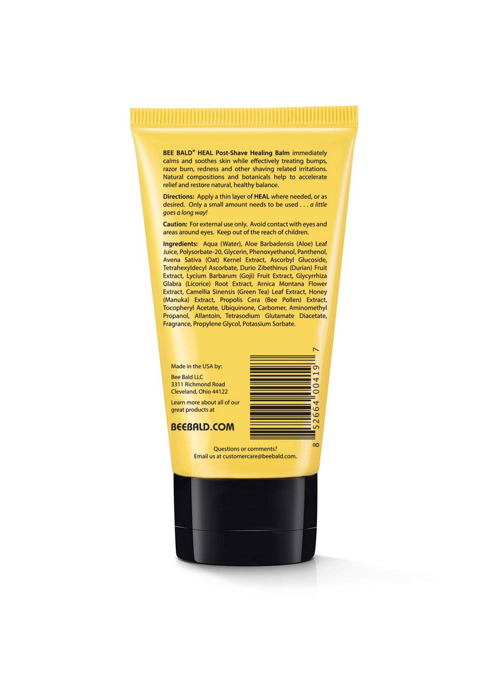 Bee Bald HEAL aftershave application dime-size demonstrates thin layer application.