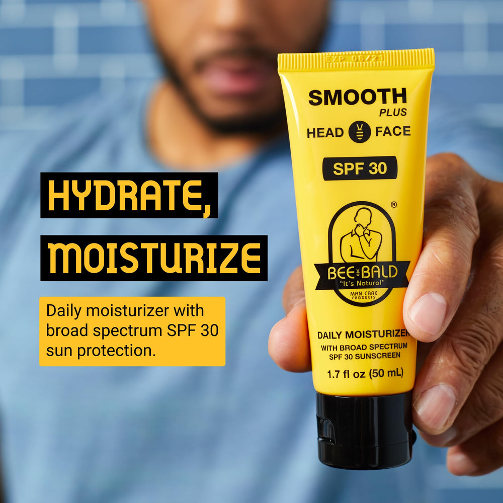 Bee Bald Smooth Plus facial application demonstrates easy glide and lightweight protection.